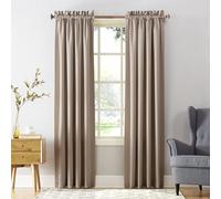 Sun Zero Barrow 2-Pack Energy Efficient Rod Pocket Curtain Panel Pair, 54" x 95", Stone