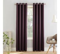 Sun Zero Barrow 2-Pack Energy Saving Grommet Curtain Panel Pair, 54" x 108", Plum