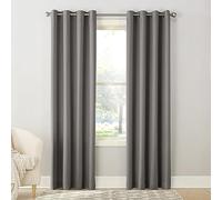 Sun Zero Barrow 2-Pack Energy Saving Grommet Curtain Panel Pair, 54" x 108, Steel Gray