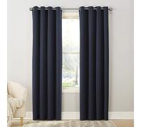 Sun Zero Barrow 2-pack Energy Saving Grommet Curtain Panel Pair, 54" x 84, Navy Blue