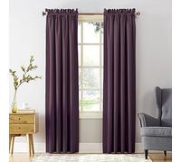 Sun Zero Barrow 2-Pack Energy Saving Rod Pocket Curtain Panel Pair, Plum Purple, 54" W x 63" L (2 Panels)