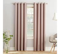 Sun Zero Barrow 2-Pack Solid Total Blackout Grommet Curtain Panel Pair, 54" x 63", Blush