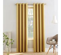 Sun Zero Barrow 2-Pack Solid Total Blackout Grommet Curtain Panel Pair, 54" x 84", Flax