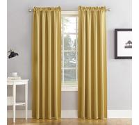Sun Zero Barrow 2-Pack Solid Total Blackout Rod Pocket Curtain Panel Pair, 54" x 63", Flax