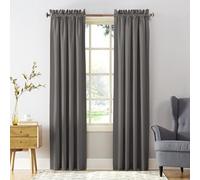 Sun Zero Barrow 2-Pack Solid Total Blackout Rod Pocket Curtain Panel Pair, 54" x 63", Steel