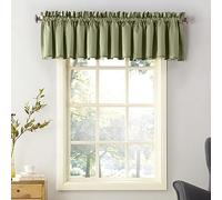 Sun Zero Barrow Energy Efficient Rod Pocket Curtain Valance Pair Sage Green 18 x 54 Inch (Pack of 2)