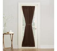 Sun Zero Barrow Energy Efficient Rod Pocket Door Curtain Panel, 54" x 72", Chocolate