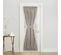 Sun Zero Barrow Energy Efficient Rod Pocket Door Curtain Panel, 54" x 72", Stone
