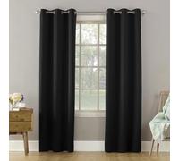 Sun Zero Becca Energy Efficient Grommet Curtain Panel, 40" x 63", Black