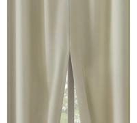 Sun Zero Belize 2-Pack Magnetic Closure Pleated Look Theater Grade 100% Blackout Back Tab Curtain Panel Pair, 52" x 63", Cream