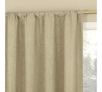 Sun Zero Beverly Floral Jacquard 100% Total Blackout Rod Pocket Curtain Panel, Taupe, 50" W x 84" L (1 Panel)