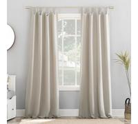 Sun Zero Blackout Tab Top Curtain Panel, Polyester, Pearl, 40" W x 95" L (Pack of 1)
