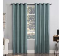 Sun Zero Columbia 2-Pack Thermal Energy Saving 100% Blackout Grommet Curtain Panel Pair, 50" x 84", Misty Blue