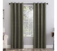 Sun Zero Columbia 2-pack Thermal Energy Saving Total Blackout Grommet Curtain Panel Pair, 50" x 84", Olive