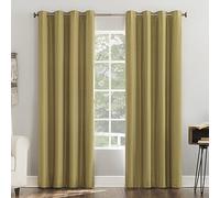 Sun Zero Columbia 2-Pack Thermal Insulated Energy Saving 100% Blackout Grommet Curtain Panel Pair, 50" x 95, Gold