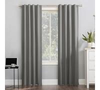 Sun Zero Cyrus 2-Pack Thermal Total Blackout Back Tab Curtain Panel Pair, 40" x 96", Grey