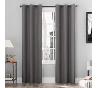 Sun Zero Cyrus Thermal 100% Blackout Grommet Curtain Panel Pair,40" x 84", Gray