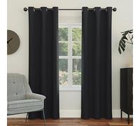 Sun Zero Easton Blackout Energy Efficient Grommet Curtain Panel, 40 x 84 Inch, Black