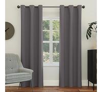 Sun Zero Easton Energy Saving Blackout Grommet Curtain Panel, 40" x 108", Charcoal