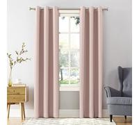 Sun Zero Easton Energy Saving Blackout Grommet Curtain Panel, 40" x 54", Blush Pink, 59088
