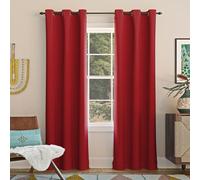 Sun Zero Easton Energy Saving Blackout Grommet Curtain Panel, 40" x 84", Red
