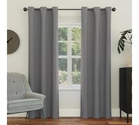 Sun Zero Easton Energy Saving Blackout Grommet Curtain Panel, 40" x 95", Gray