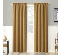 Sun Zero Easton Energy Saving Blackout Rod Pocket Curtain Panel, 40" x 84", Gold