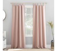 Sun Zero Easton Energy Saving Blackout Tab Top Curtain Panel, 40" x 84", Blush Pink