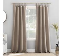 Sun Zero Easton Energy Saving Blackout Tab Top Curtain Panel, 40" x 95", Stone