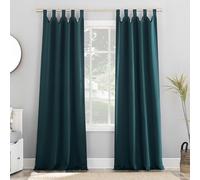 Sun Zero Easton Energy Saving Blackout Tab Top Curtain Panel, 40" x 95", Teal