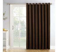 Sun Zero Easton Extra-Wide Blackout Grommet Sliding Patio Door Curtain Panel, Chocolate, 100" x 84"