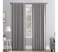 Sun Zero Hampshire Velvet Noise Reducing Thermal Extreme Total Blackout Back Tab Curtain Panel, 50" x 84", Gray