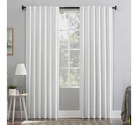 Sun Zero Hampshire Velvet Noise Reducing Thermal Extreme Total Blackout Back Tab Curtain Panel, 50" x 108", Pearl
