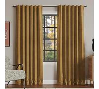 Sun Zero Hampshire Velvet Noise Reducing Thermal Extreme Total Blackout Back Tab Curtain Panel, 50" x 96", Gold