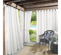 Sun Zero Indoor/Outdoor UV Protectant Energy Efficient Grommet Curtain Panel, Polyester, White, 54" W x 84" L (Pack of 1)