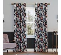 Sun Zero Irma Vintage Floral Blackout Grommet Curtain Panel, 40" x 84", Black