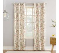 Sun Zero Jorah Botanical Print Thermal Insulated Energy Efficient Grommet Curtain Panel 40" x 84" Linen Leaf