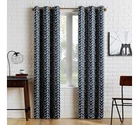 Sun Zero Kenwood Chevron Blackout Grommet Curtain Panel, 40" x 84", Navy Blue