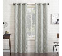 Sun Zero Kenwood Chevron Blackout Grommet Curtain Panel, 40" x 84", Stone