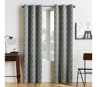 Sun Zero Kenwood Chevron Blackout Grommet Curtain Panel, 40" x 95", Gray