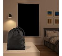 Sun Zero Lights Out Starry Night Portable Travel 100% Blackout Suction Cup Curtain Panel, 50" x 78", Black