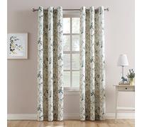 Sun Zero No. 918 Marra Floral Print Semi-Sheer Grommet Curtain Panel, 48" x 84", Harbor