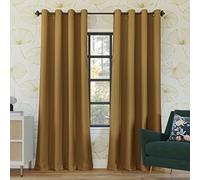 Sun Zero Nordic 2-Pack 2-Pack Theater Grade Extreme Total Blackout Grommet Curtain Panel Pair, 52" x 63", Gold