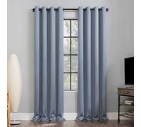 Sun Zero Nordic 2-pack Theater Grade Extreme 100% Blackout Grommet Curtain Panel Pair, 52" x 84", Haze