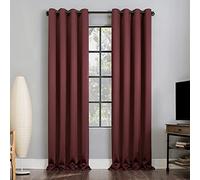 Sun Zero Nordic 2-pack Theater Grade Extreme 100% Blackout Grommet Curtain Panel Pair, 52" x 84", Wine
