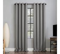Sun Zero Nordic 2-pack Theater Grade Extreme 100% Blackout Grommet Curtain Panel Pair, 52" x 96", Silver
