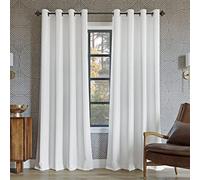 Sun Zero Nordic 2-Pack Theater Grade Noise Reducing Extreme 100% Blackout Grommet Curtain Panel Pair, 52 x 108, White