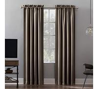 Sun Zero Oslo Theater Grade Extreme Total Blackout Rod Pocket Curtain Panel, 52" x 63", Taupe