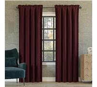 Sun Zero Oslo Theater Grade Extreme Total Blackout Rod Pocket Curtain Panel, 52" x 63", Wine Red