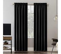 Sun Zero Oslo Theater Grade Extreme Total Blackout Rod Pocket Curtain Panel, 52" x 95", Black